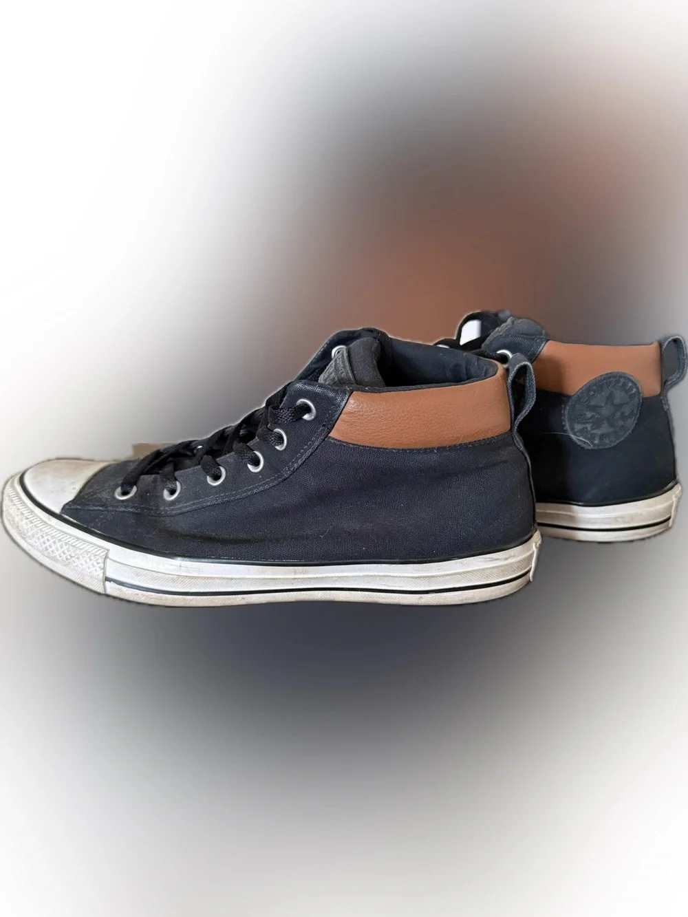 Converse Men’s Black Canvas High-Top Sneakers - Picture 3 of 5